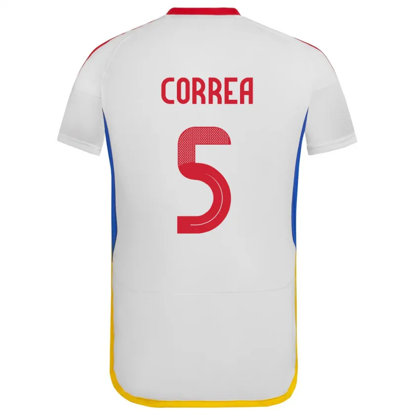 Danxen Kobiety Wenezuela José Correa #5 Biały Wyjazdowa Koszulka 24-26 Koszulki Klubowe