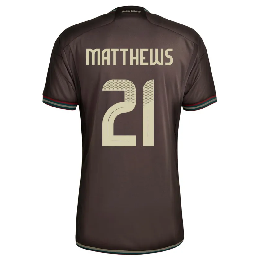 Danxen Kobiety Jamajka Cheyna Matthews #21 Nocny Brąz Wyjazdowa Koszulka 24-26 Koszulki Klubowe