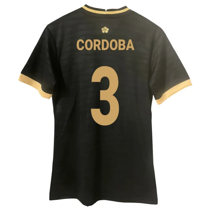 Danxen Kobiety Panama José Córdoba #3 Czarny Wyjazdowa Koszulka 24-26 Koszulki Klubowe