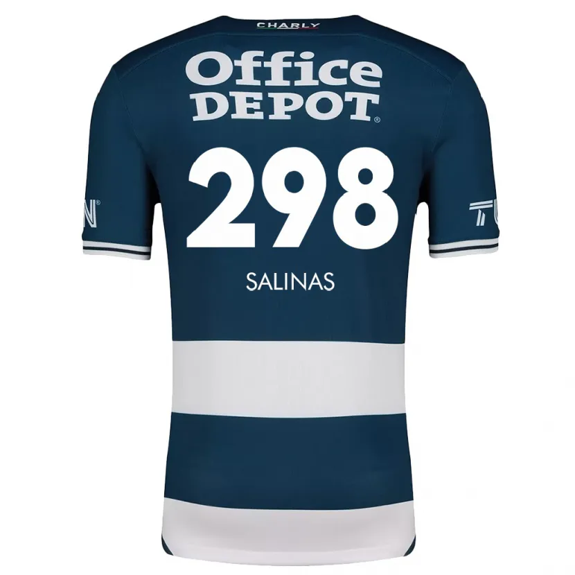 Danxen Dzieci Jesús Salinas #298 Niebiesko Biały Domowa Koszulka 2024/25 Koszulki Klubowe