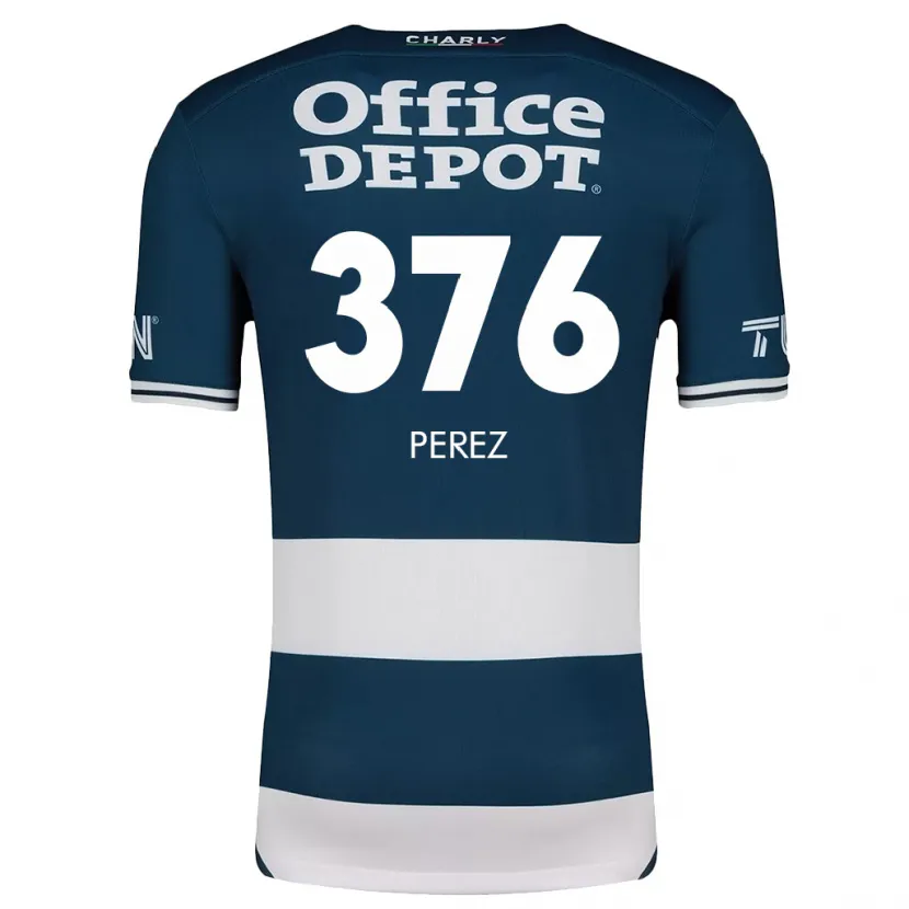 Danxen Dzieci Abraham Pérez #376 Niebiesko Biały Domowa Koszulka 2024/25 Koszulki Klubowe