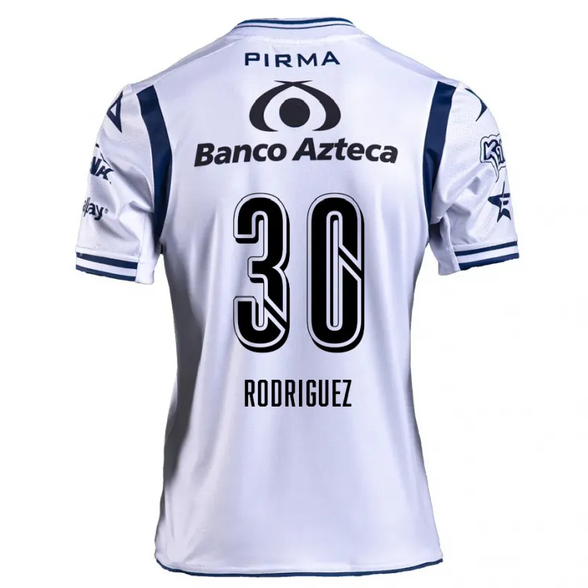 Danxen Dzieci Jesús Rodríguez #30 Biały Granatowy Domowa Koszulka 2024/25 Koszulki Klubowe