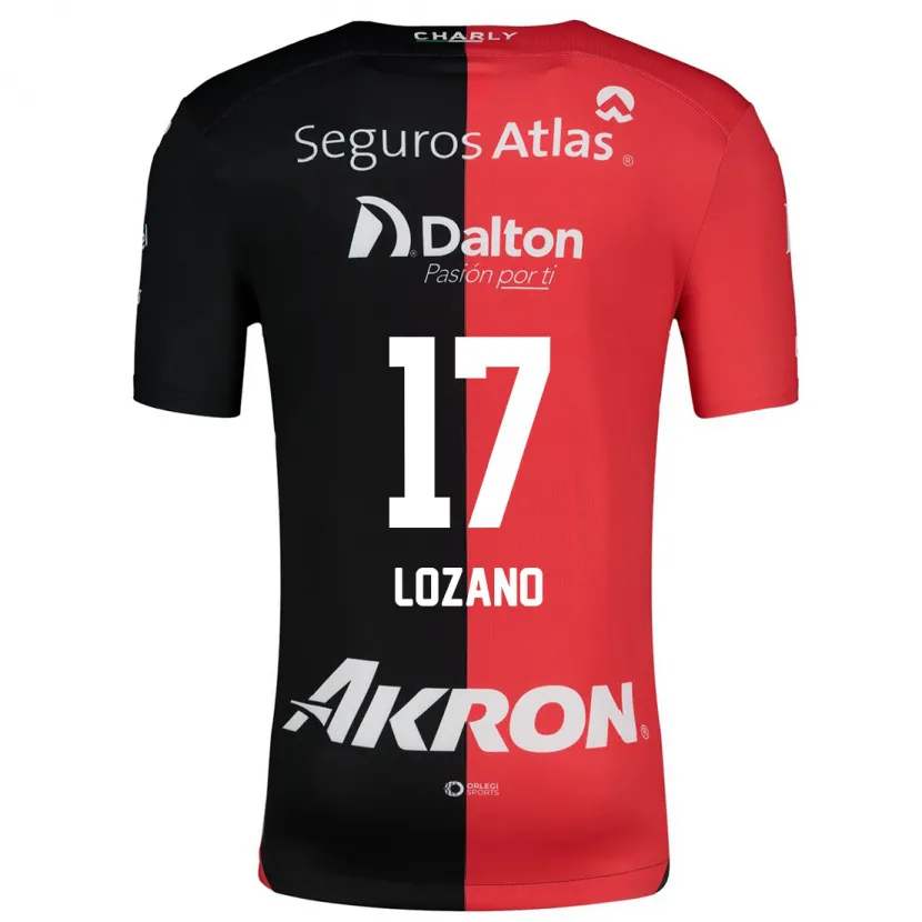 Danxen Dzieci José Lozano #17 Czerwony Czarny Domowa Koszulka 2024/25 Koszulki Klubowe