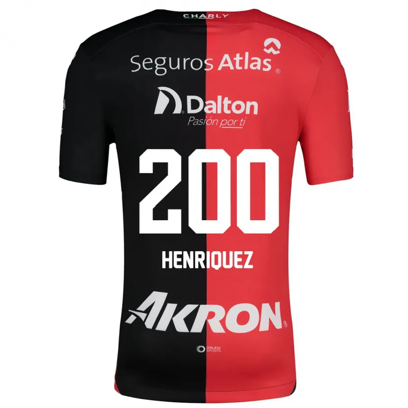 Danxen Dzieci Carlos Henríquez #200 Czerwony Czarny Domowa Koszulka 2024/25 Koszulki Klubowe