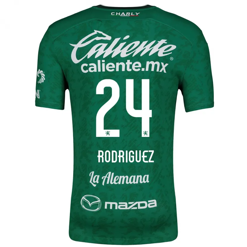 Danxen Dzieci Osvaldo Rodríguez #24 Zielony Biały Domowa Koszulka 2024/25 Koszulki Klubowe