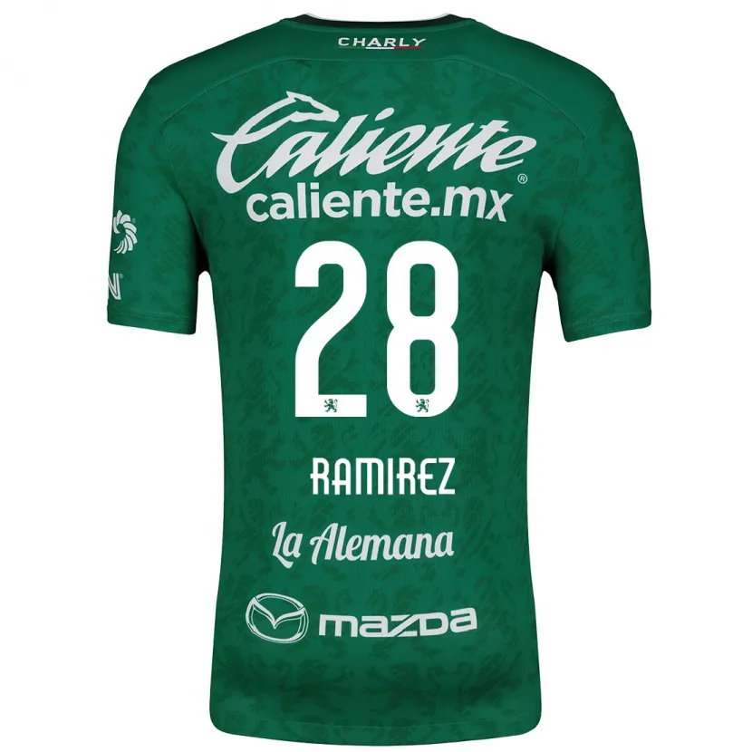 Danxen Dzieci David Ramírez #28 Zielony Biały Domowa Koszulka 2024/25 Koszulki Klubowe