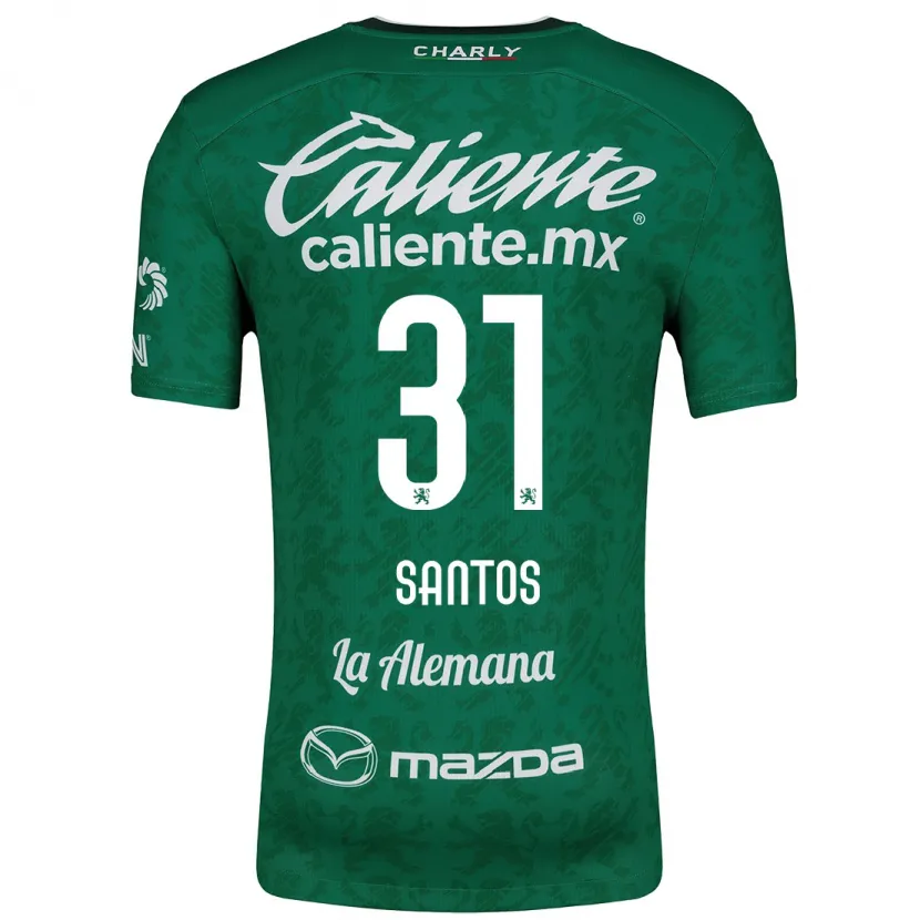 Danxen Dzieci Sebastián Santos #31 Zielony Biały Domowa Koszulka 2024/25 Koszulki Klubowe