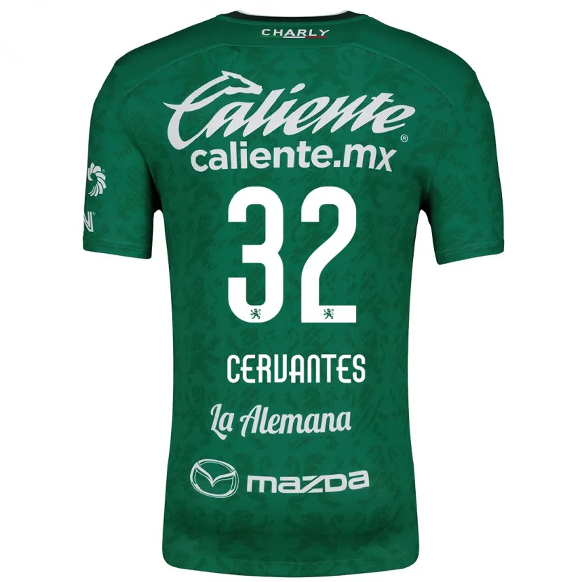 Danxen Dzieci Luis Cervantes #32 Zielony Biały Domowa Koszulka 2024/25 Koszulki Klubowe