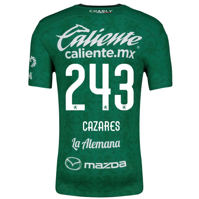 Danxen Dzieci Juan Cázares #243 Zielony Biały Domowa Koszulka 2024/25 Koszulki Klubowe