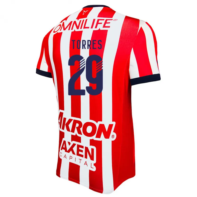 Danxen Dzieci Alan Torres #29 Czerwony Biały Niebieski Domowa Koszulka 2024/25 Koszulki Klubowe