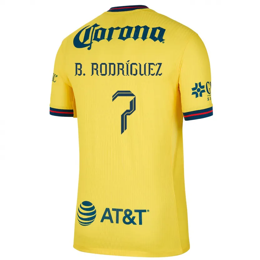 Danxen Dzieci Brian Rodríguez #7 Yellow Blue Domowa Koszulka 2024/25 Koszulki Klubowe