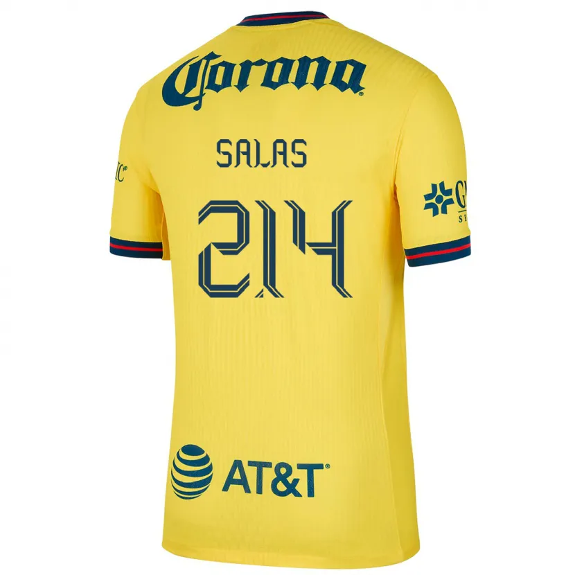 Danxen Dzieci Patricio Salas #214 Yellow Blue Domowa Koszulka 2024/25 Koszulki Klubowe