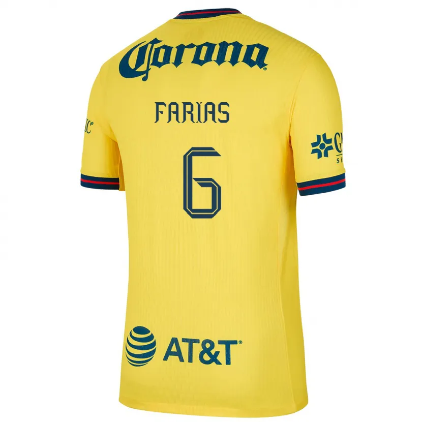 Danxen Dzieci Janelly Farias #6 Yellow Blue Domowa Koszulka 2024/25 Koszulki Klubowe