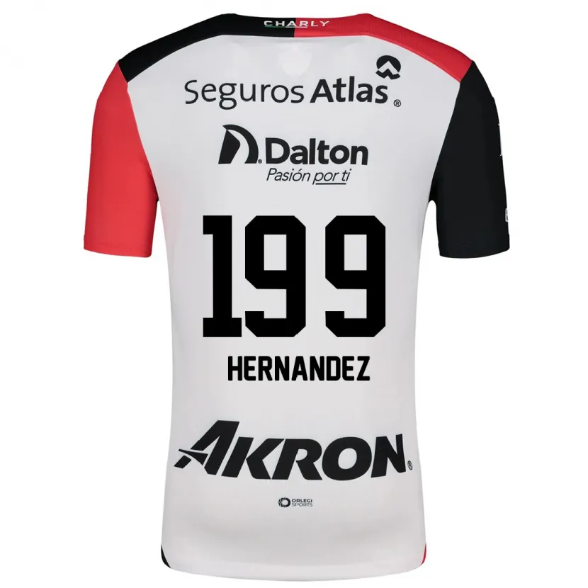 Danxen Dzieci Sergio Hernández #199 Biały Czerwony Czarny Wyjazdowa Koszulka 2024/25 Koszulki Klubowe