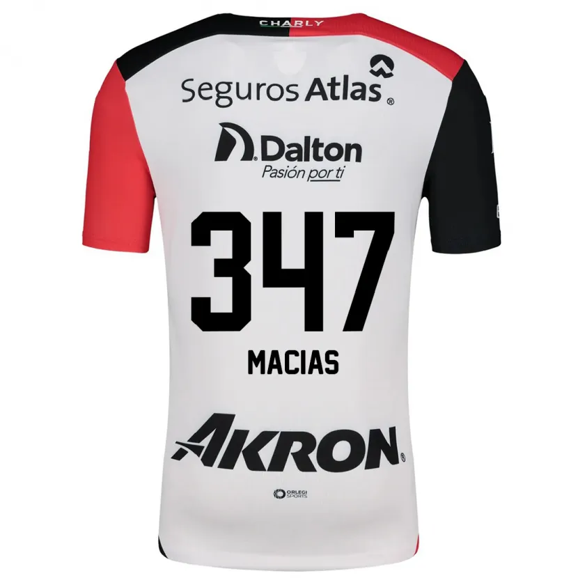 Danxen Dzieci Ángel Macías #347 Biały Czerwony Czarny Wyjazdowa Koszulka 2024/25 Koszulki Klubowe