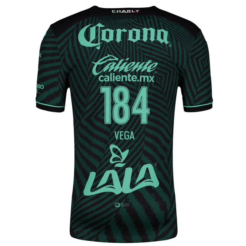 Danxen Dzieci Luis Vega #184 Czarny Zielony Wyjazdowa Koszulka 2024/25 Koszulki Klubowe