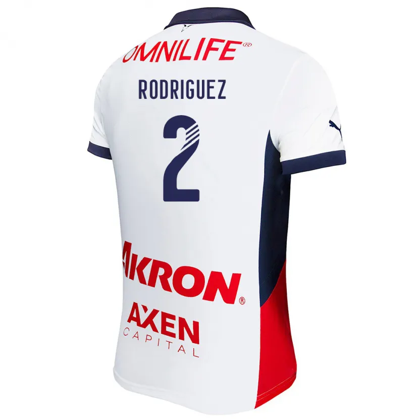 Danxen Dzieci Jaqueline Rodríguez #2 Biały Żółty Niebieski Wyjazdowa Koszulka 2024/25 Koszulki Klubowe