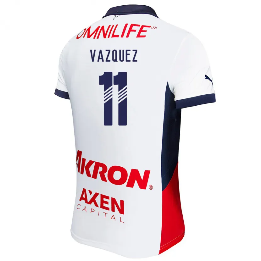 Danxen Dzieci Anette Vázquez #11 Biały Żółty Niebieski Wyjazdowa Koszulka 2024/25 Koszulki Klubowe