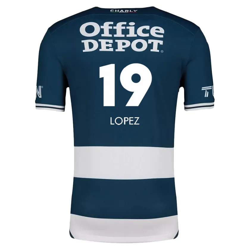 Danxen Męski Javier Eduardo López #19 Niebiesko Biały Domowa Koszulka 2024/25 Koszulki Klubowe