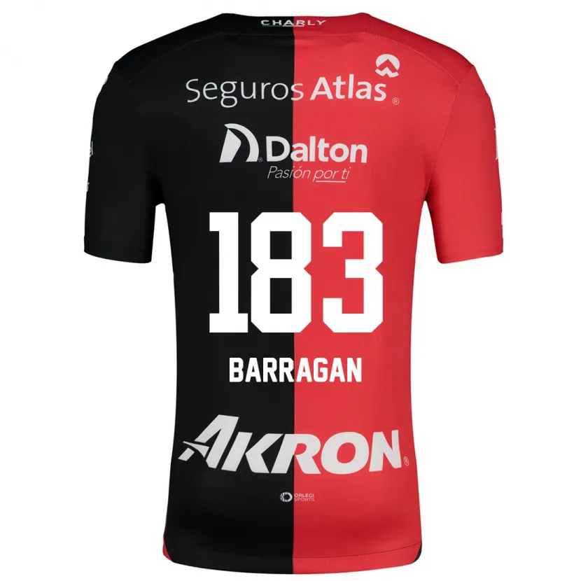 Danxen Męski Roberto Barragán #183 Czerwony Czarny Domowa Koszulka 2024/25 Koszulki Klubowe