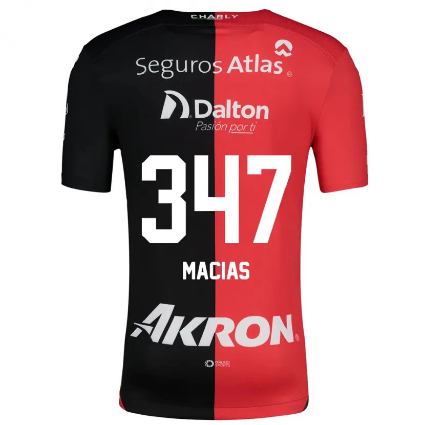 Danxen Męski Ángel Macías #347 Czerwony Czarny Domowa Koszulka 2024/25 Koszulki Klubowe