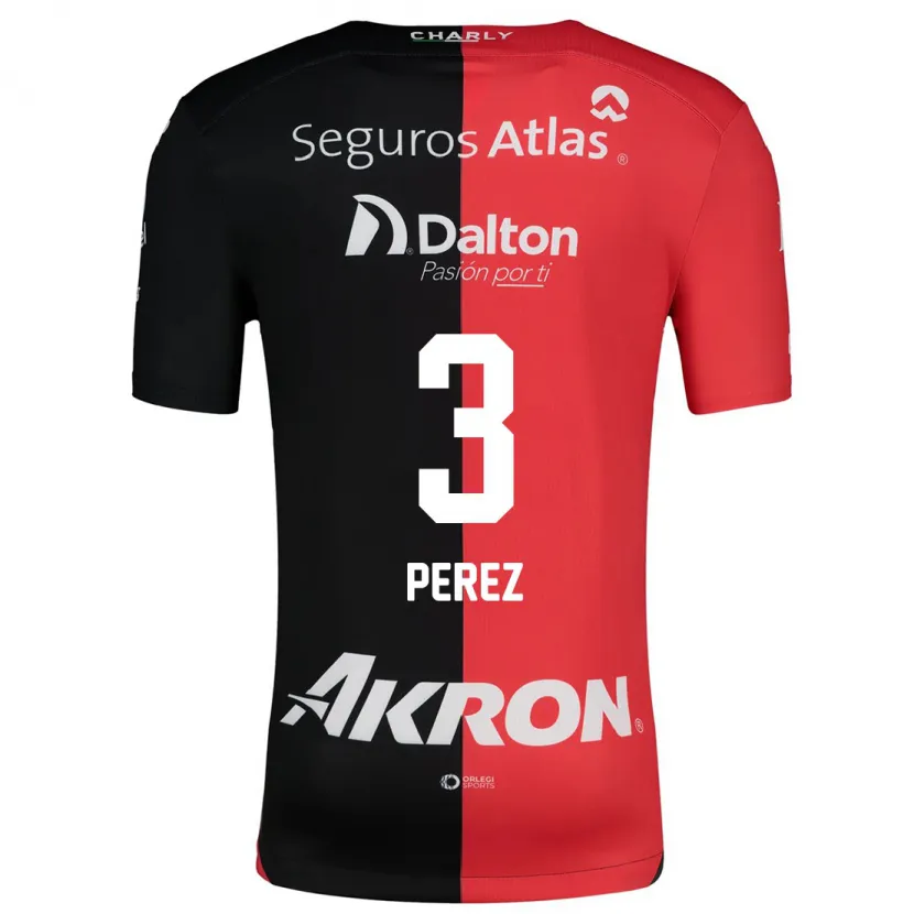 Danxen Męski María Fernanda Pérez #3 Czerwony Czarny Domowa Koszulka 2024/25 Koszulki Klubowe