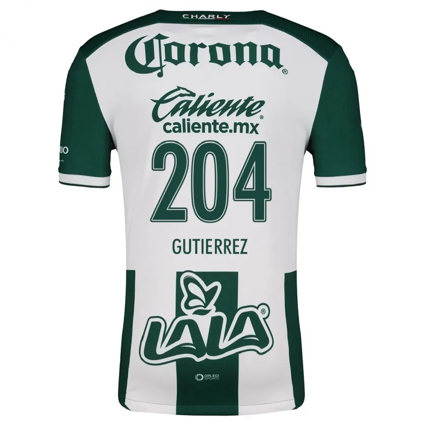 Danxen Męski Gabriel Gutiérrez #204 Zielony Biały Domowa Koszulka 2024/25 Koszulki Klubowe