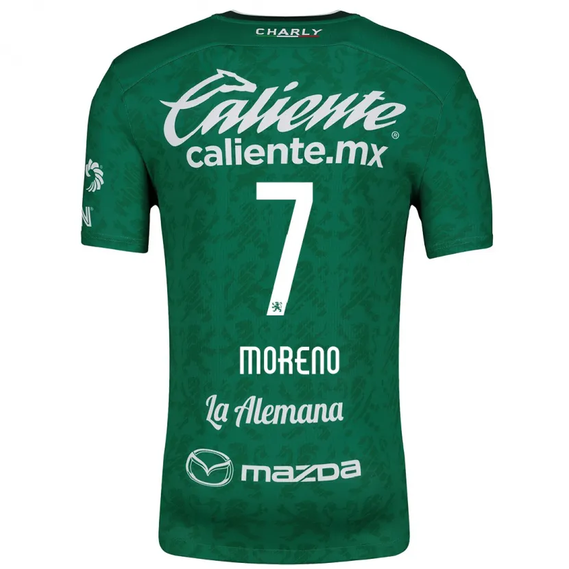 Danxen Męski Iván Moreno #7 Zielony Biały Domowa Koszulka 2024/25 Koszulki Klubowe