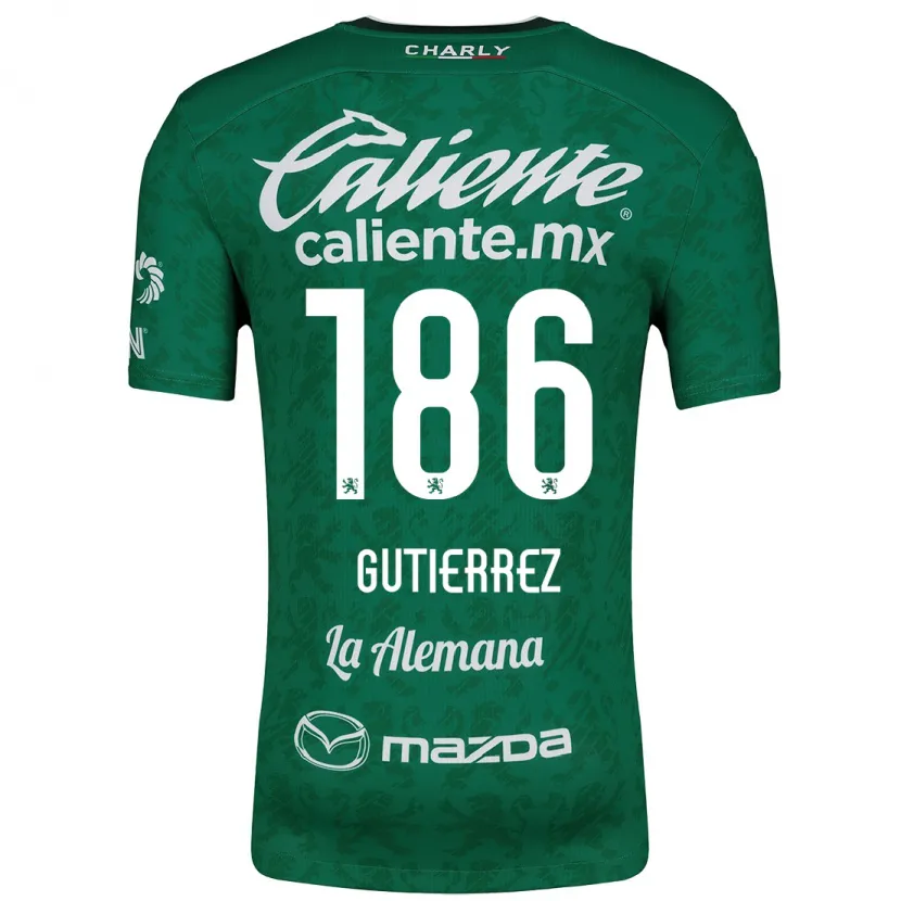 Danxen Męski Alan Gutiérrez #186 Zielony Biały Domowa Koszulka 2024/25 Koszulki Klubowe