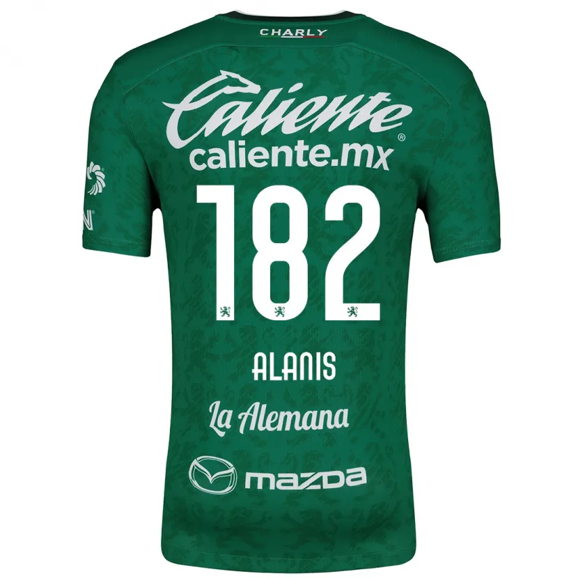 Danxen Męski Alejandro Alanís #182 Zielony Biały Domowa Koszulka 2024/25 Koszulki Klubowe