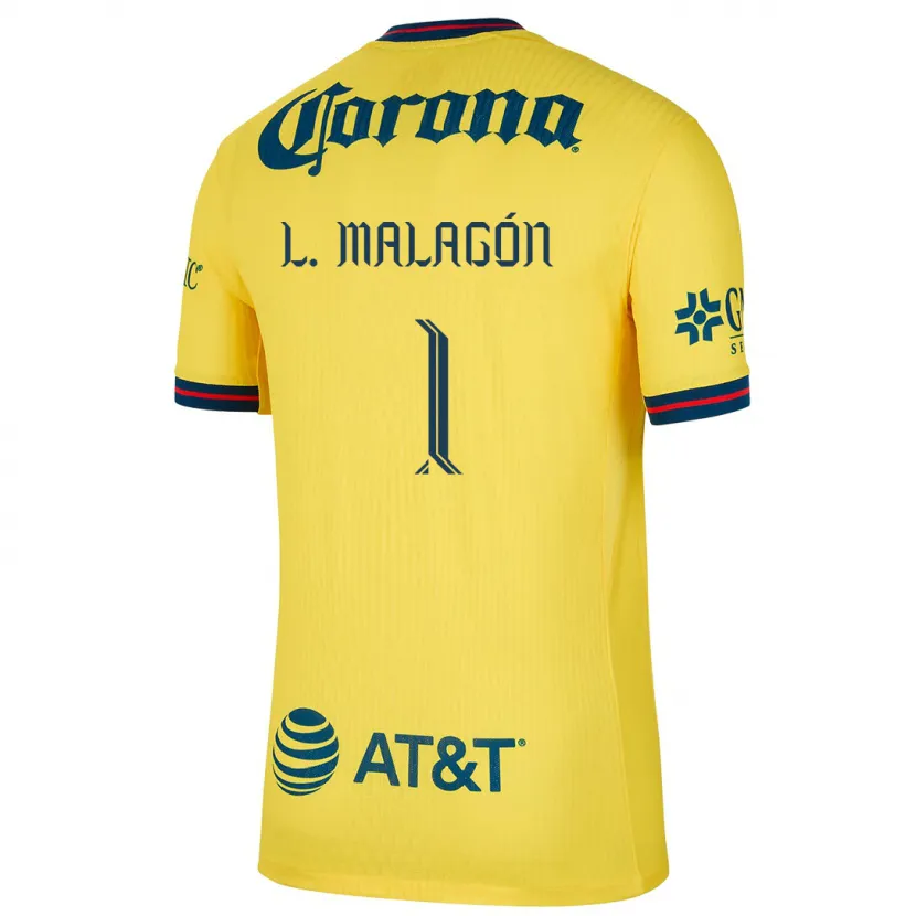 Danxen Męski Luis Malagón #1 Yellow Blue Domowa Koszulka 2024/25 Koszulki Klubowe
