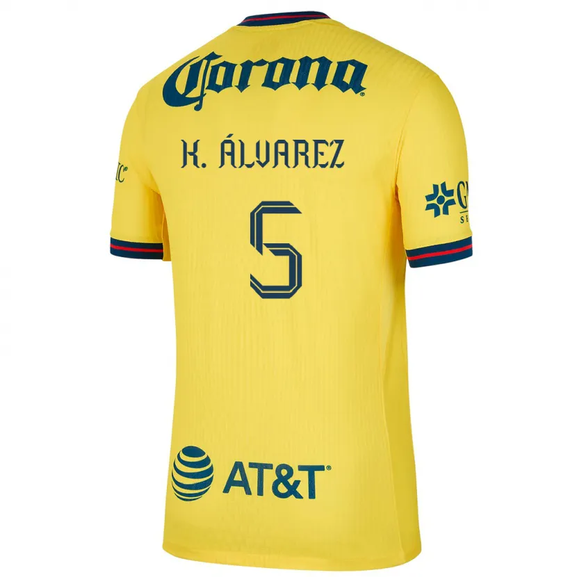 Danxen Męski Kevin Álvarez #5 Yellow Blue Domowa Koszulka 2024/25 Koszulki Klubowe