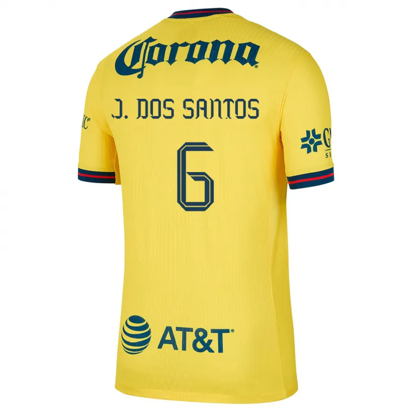 Danxen Męski Jonathan Dos Santos #6 Yellow Blue Domowa Koszulka 2024/25 Koszulki Klubowe