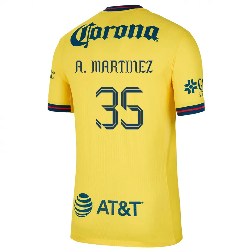 Danxen Męski Arturo Martínez #35 Yellow Blue Domowa Koszulka 2024/25 Koszulki Klubowe