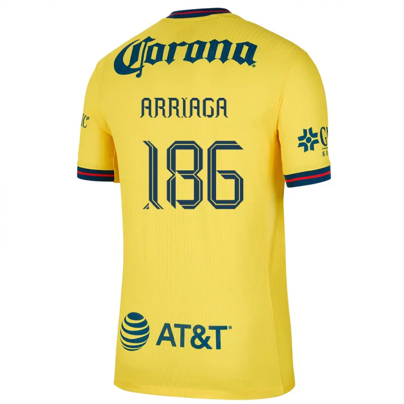 Danxen Męski Diego Arriaga #186 Yellow Blue Domowa Koszulka 2024/25 Koszulki Klubowe