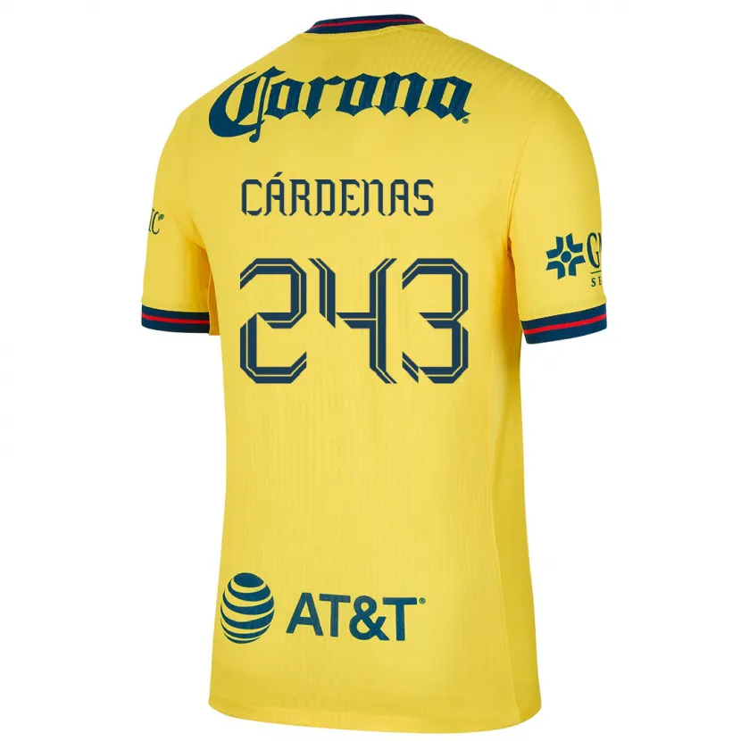 Danxen Męski Alejandro Cárdenas #243 Yellow Blue Domowa Koszulka 2024/25 Koszulki Klubowe