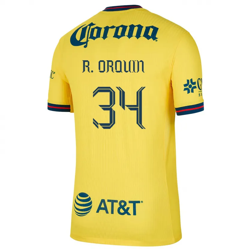 Danxen Męski Ralph Orquin #34 Yellow Blue Domowa Koszulka 2024/25 Koszulki Klubowe