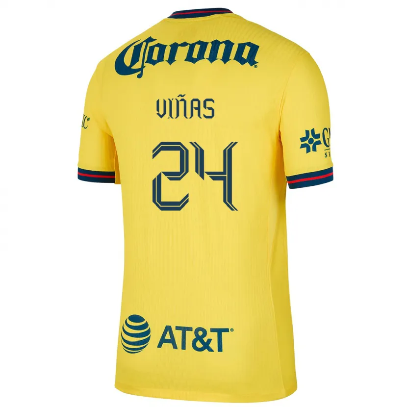 Danxen Męski Federico Viñas #24 Yellow Blue Domowa Koszulka 2024/25 Koszulki Klubowe
