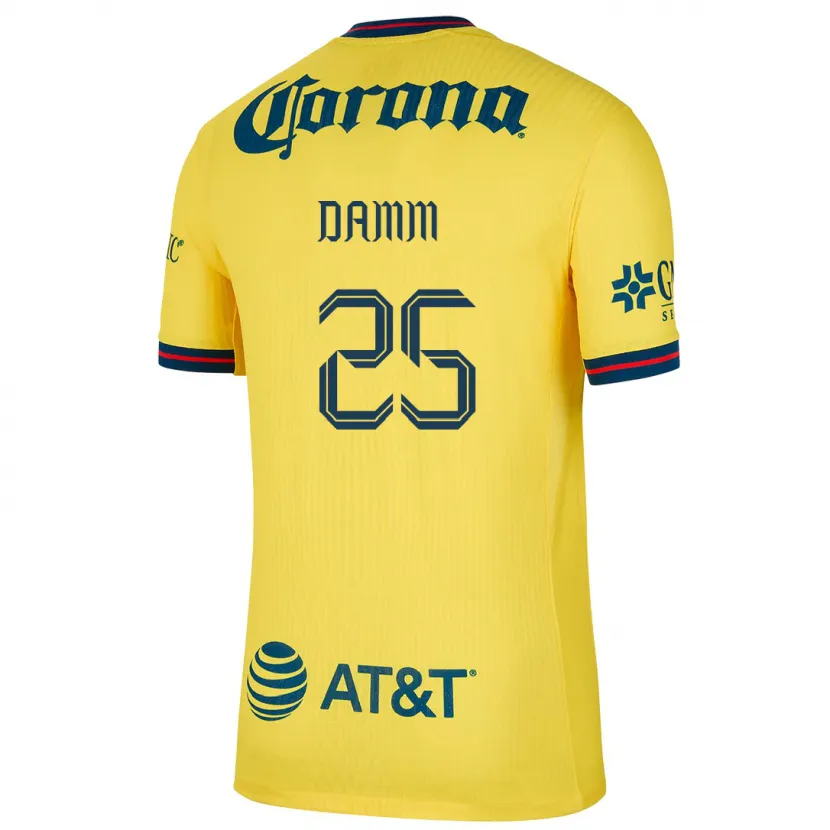 Danxen Męski Jurgen Damm #25 Yellow Blue Domowa Koszulka 2024/25 Koszulki Klubowe