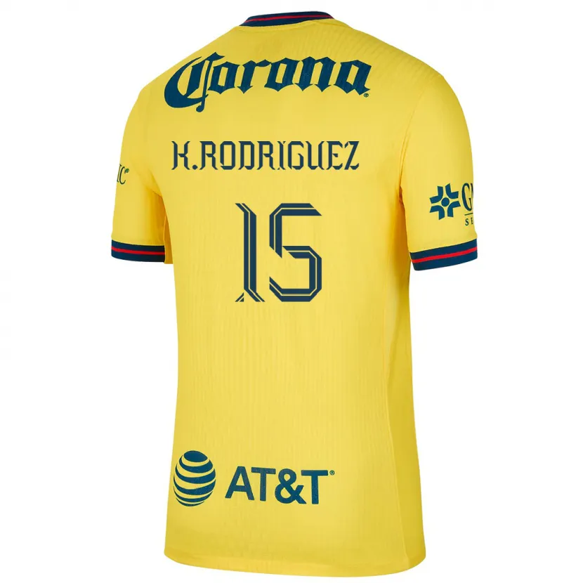Danxen Męski Kimberly Rodriguez #15 Yellow Blue Domowa Koszulka 2024/25 Koszulki Klubowe