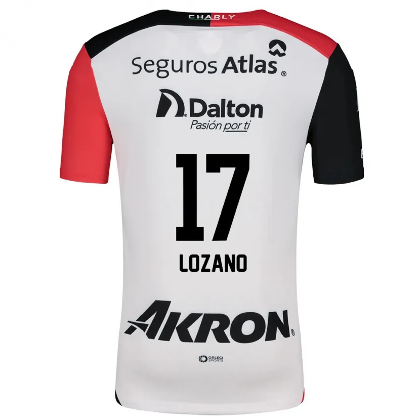 Danxen Męski José Lozano #17 Biały Czerwony Czarny Wyjazdowa Koszulka 2024/25 Koszulki Klubowe