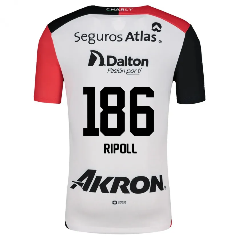 Danxen Męski Alonso Ripoll #186 Biały Czerwony Czarny Wyjazdowa Koszulka 2024/25 Koszulki Klubowe