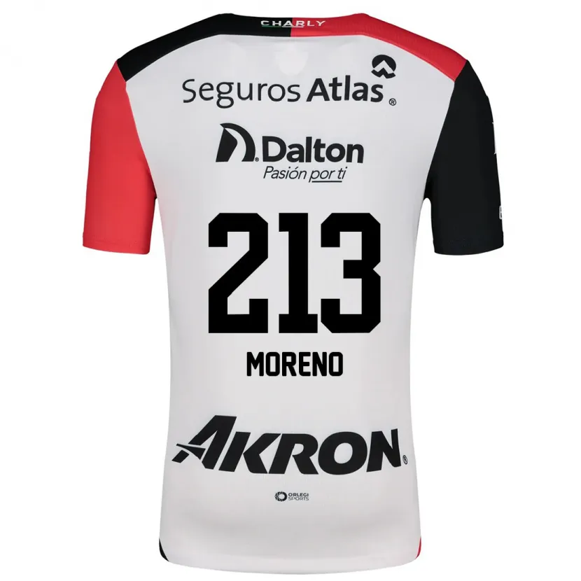 Danxen Męski Eduardo Moreno #213 Biały Czerwony Czarny Wyjazdowa Koszulka 2024/25 Koszulki Klubowe
