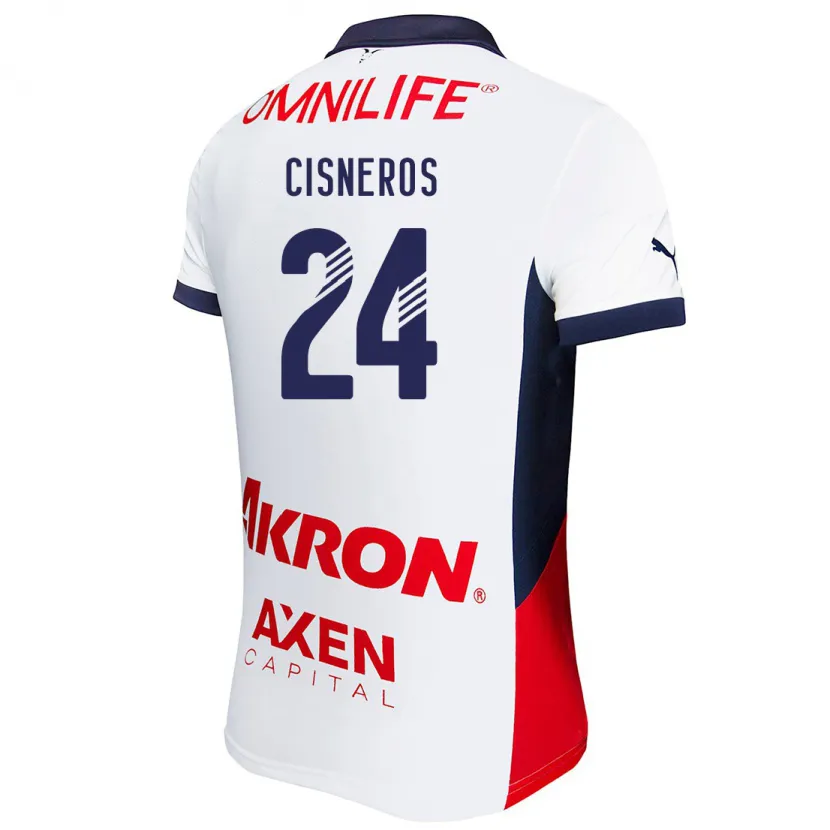 Danxen Męski Carlos Cisneros #24 Biały Żółty Niebieski Wyjazdowa Koszulka 2024/25 Koszulki Klubowe