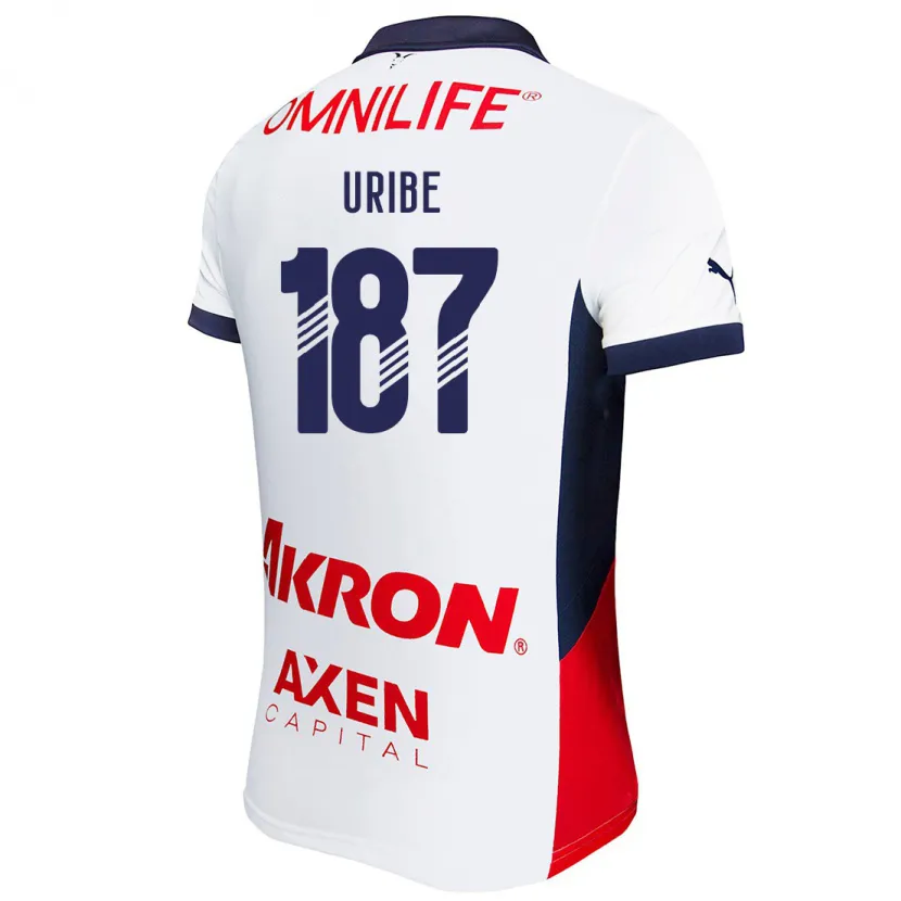 Danxen Męski Juan Uribe #187 Biały Żółty Niebieski Wyjazdowa Koszulka 2024/25 Koszulki Klubowe