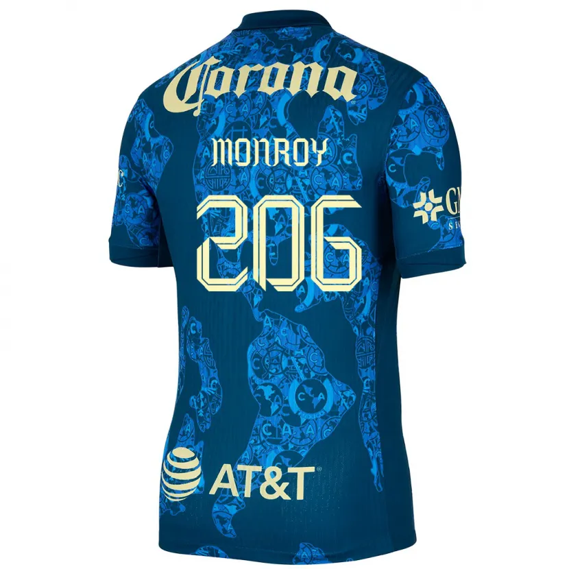 Danxen Męski Diego Monroy #206 Niebiesko-Żółty Wyjazdowa Koszulka 2024/25 Koszulki Klubowe
