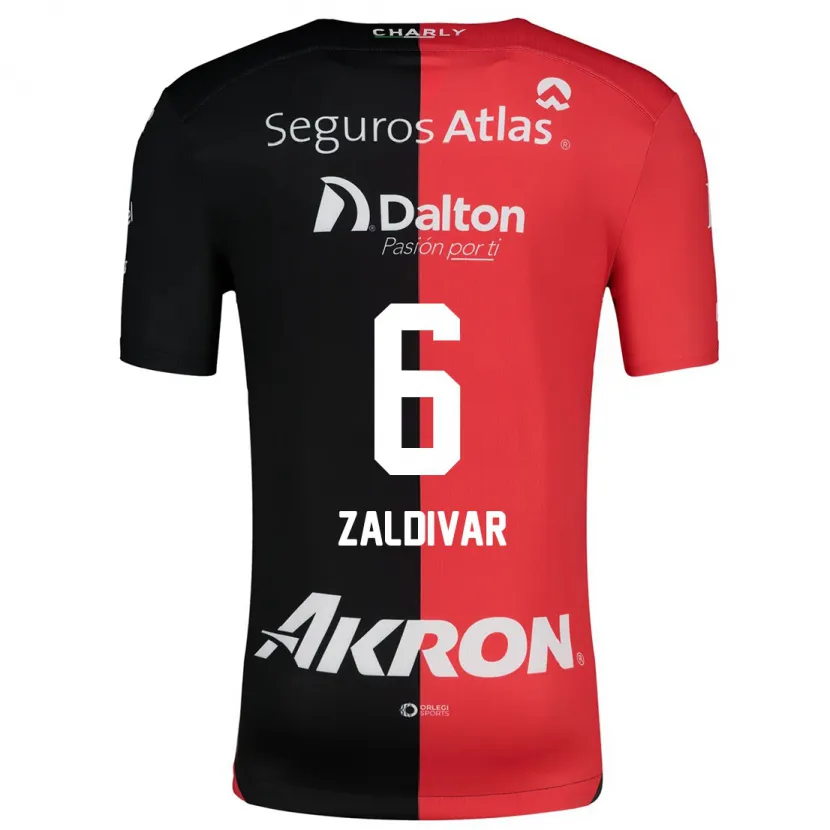 Danxen Kobiety Édgar Zaldívar #6 Czerwony Czarny Domowa Koszulka 2024/25 Koszulki Klubowe