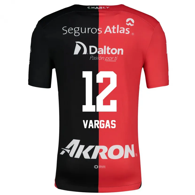Danxen Kobiety Camilo Vargas #12 Czerwony Czarny Domowa Koszulka 2024/25 Koszulki Klubowe