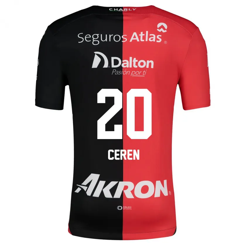 Danxen Kobiety Brenda Cerén #20 Czerwony Czarny Domowa Koszulka 2024/25 Koszulki Klubowe