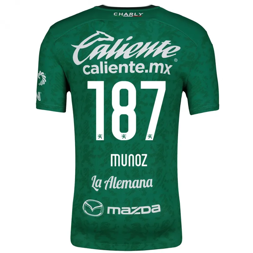 Danxen Kobiety Diego Muñoz #187 Zielony Biały Domowa Koszulka 2024/25 Koszulki Klubowe